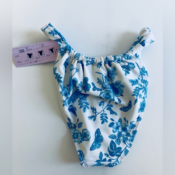 Wild fable Blue & White Tunneled Adjustable Low Rise High Leg Bikini Bot… - Picture 4 of 7
